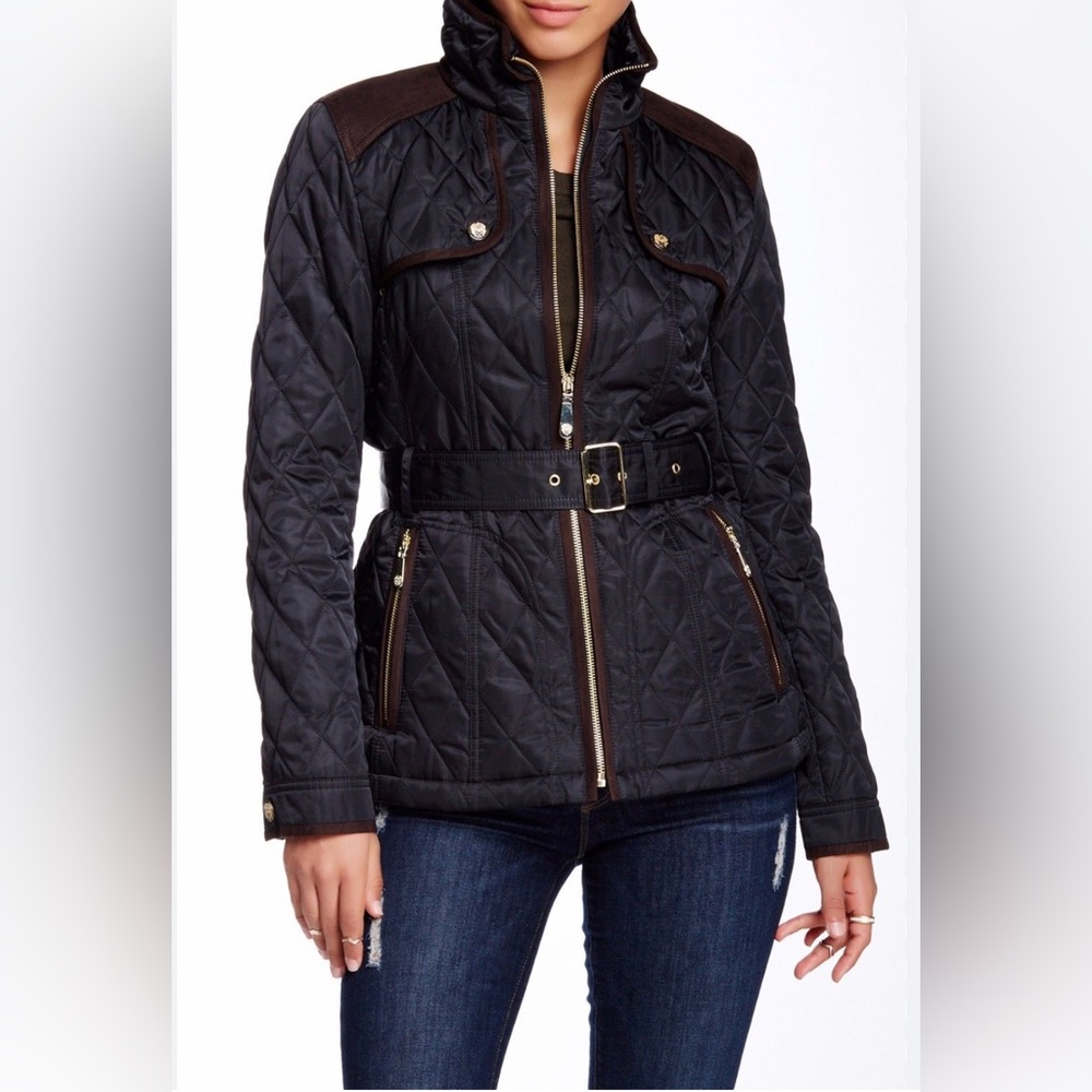 Navy jacket with belt